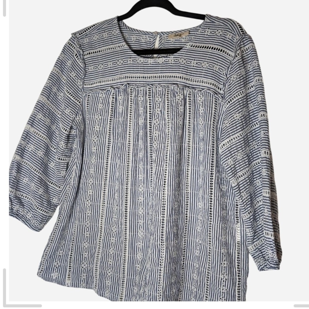 Pre-owned Women's Blue Patterned Top